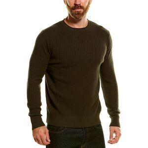 Raffi Mens  Waffle Stitch Crewneck Sweater, Green